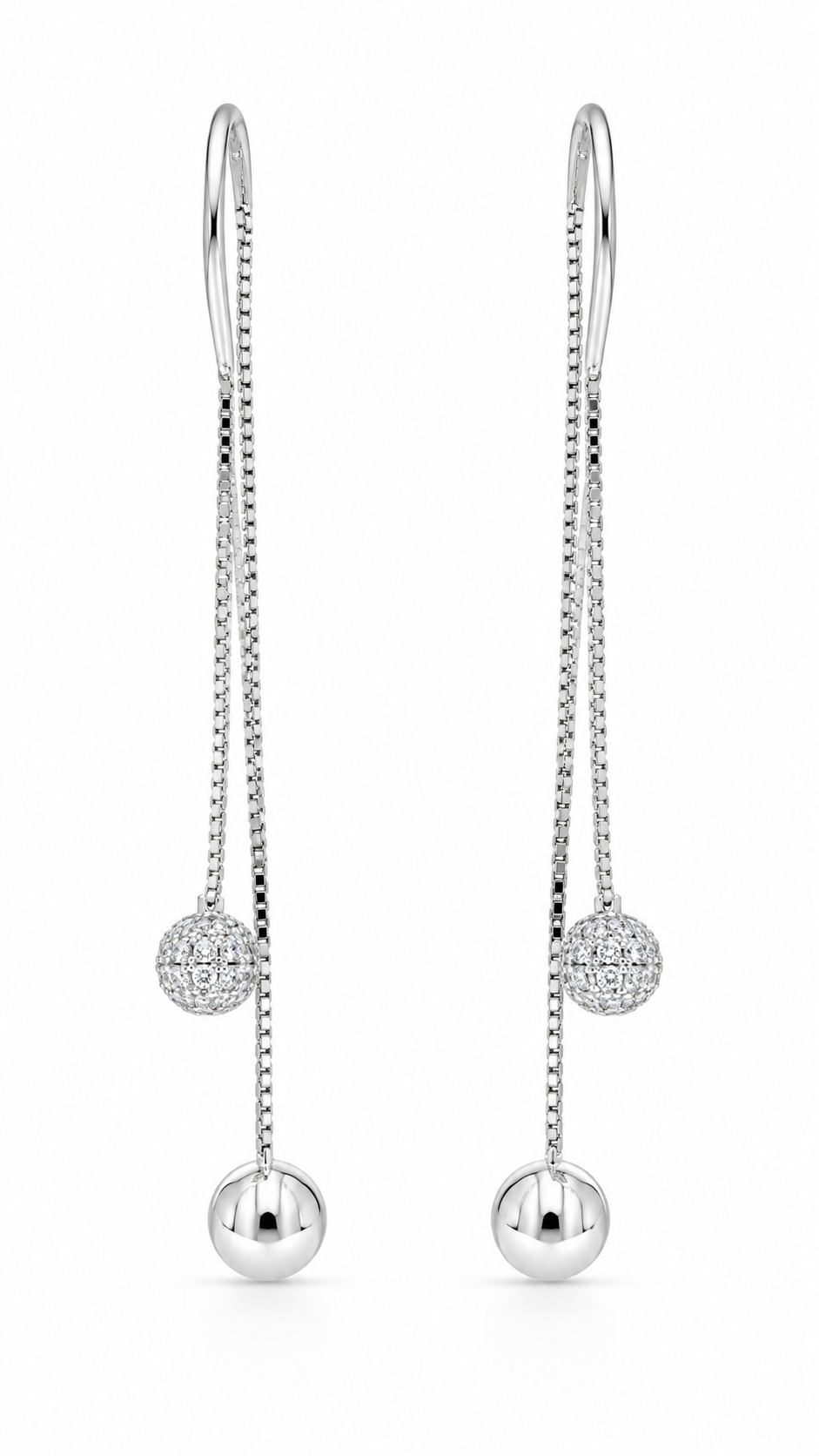 Double Ball Chain Drop Earrings