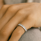 Modern Triple Row 925 Silver Zircon Band Ring