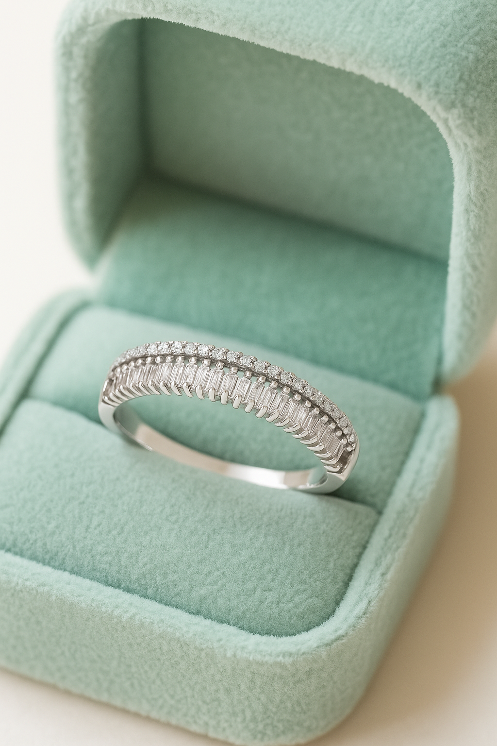 Modern Triple Row 925 Silver Zircon Band Ring