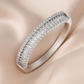 Modern Triple Row 925 Silver Zircon Band Ring