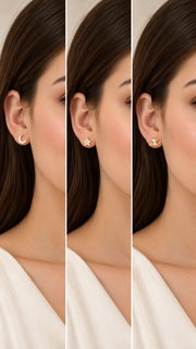 Moon, Star Stud Earrings Set - Aaryahi Silver jewellery product photo