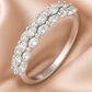 Marquise Cluster 925 Silver Band Ring with Sparkling Zircon Stones