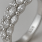 Marquise Cluster 925 Silver Band Ring with Sparkling Zircon Stones