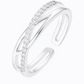 Elegant Adjustable Silver Zircon Ring for Women – Stylish Open Design Finger Ring for Daily & Party Wear