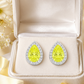 Halo Pear Cut Yellow Crystal Earrings