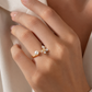 Gold Pearl & Flower Open Adjustable Ring