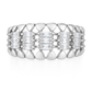Luxury Silver Plated Statement Ring for Women – Elegant Baguette Zircon Wide Band Finger Ring