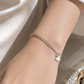 Double-Layer Chain Heart Charm Bracelet