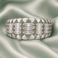 Luxury Silver Plated Statement Ring for Women – Elegant Baguette Zircon Wide Band Finger Ring