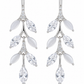 Marquise White Leaf  Drop Earrings