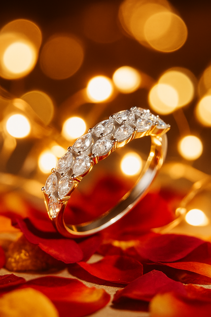 Classic Silver Zircon Eternity Band Ring for Women – Elegant Sparkling Finger Ring for Daily & Party Wear