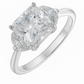 Radiant 925 Silver Cushion-Cut Solitaire Ring for Women – Three Stone CZ Engagement & Party Wear Ring