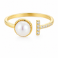 Pearl & Bar Open Adjustable Ring