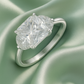 Radiant 925 Silver Cushion-Cut Solitaire Ring for Women – Three Stone CZ Engagement & Party Wear Ring