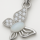 925 Silver Butterfly Pendant Necklace for Women – CZ Stone & Pearl Accent Design