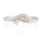 Wave Design Zircon Ring for Women 925 Silver Finish Elegant Stylish Finger Ring