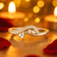 Wave Design Zircon Ring for Women 925 Silver Finish Elegant Stylish Finger Ring