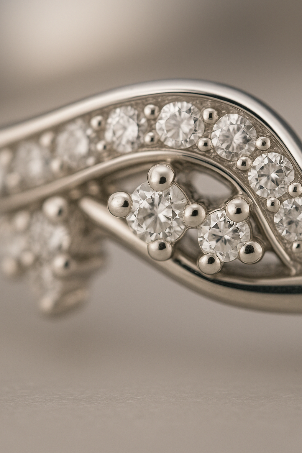 Wave Design Zircon Ring for Women 925 Silver Finish Elegant Stylish Finger Ring