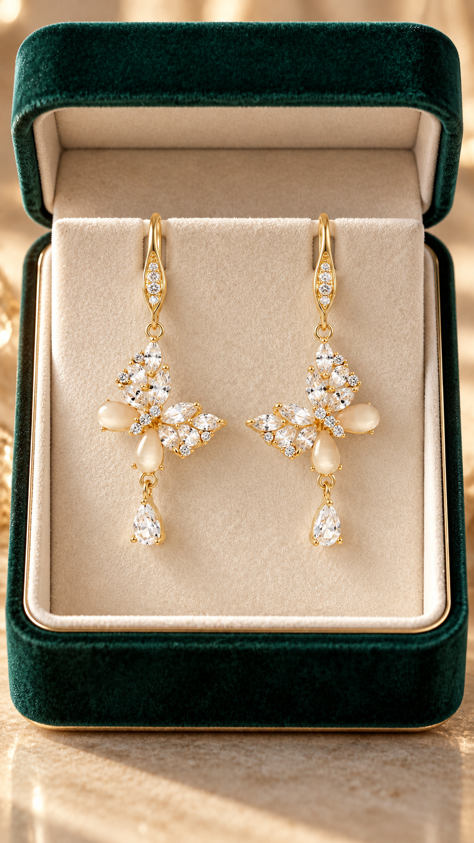 Gold Crystal Earrings