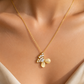 Golden Butterfly Gem Necklace