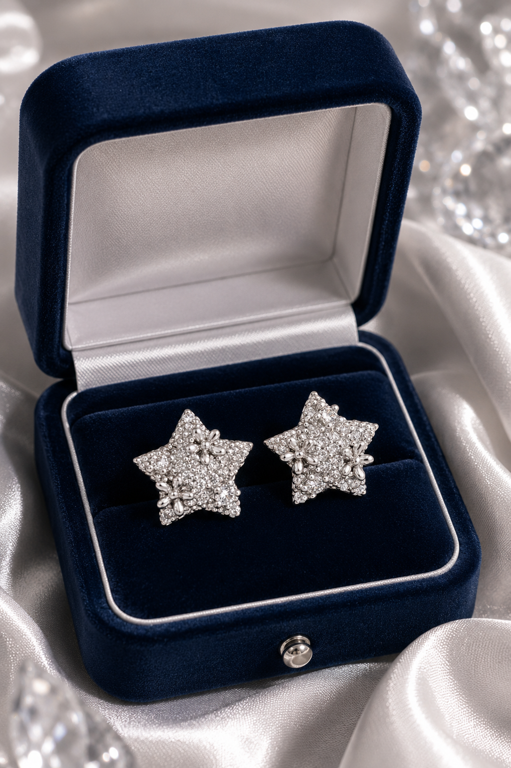 Silver-Tone Star Earrings