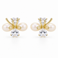 Pearl & Heart Bow Earrings