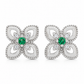 Floral Earrings with Green Stone