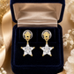 Gold Star CZ Drop Earrings