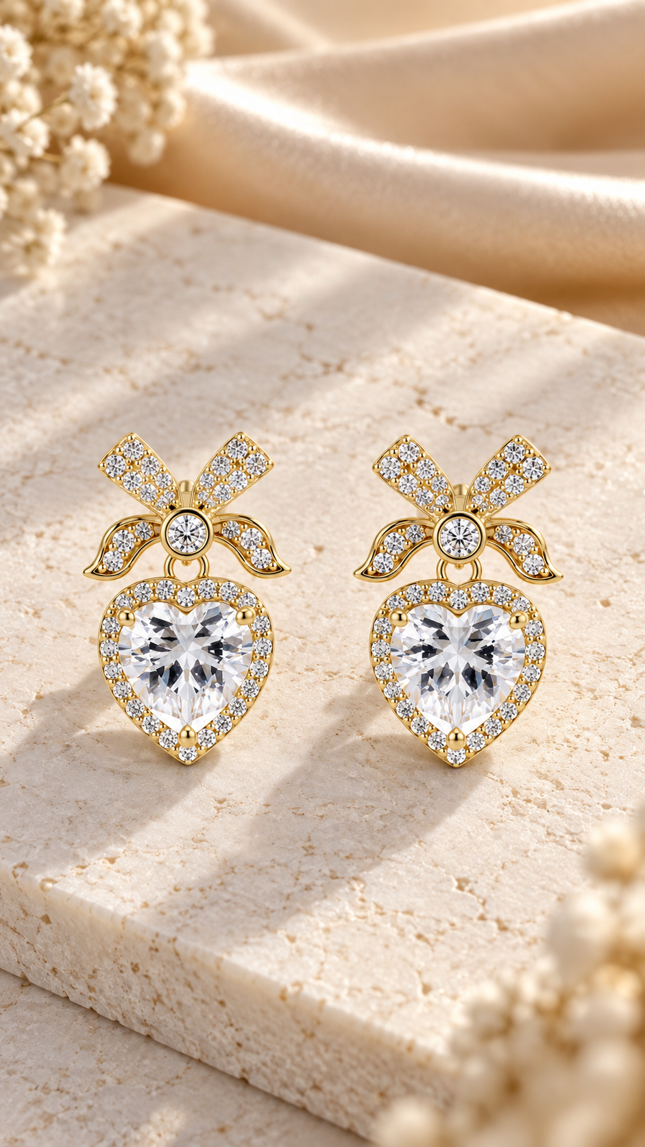 Bow Heart Earrings