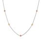 925 Silver Tricolor Beaded Chain Necklace for Women – Elegant Daily Wear Jewelry