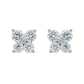 Elegant Four-Stone CZ Cluster Stud Earrings for Women | Daily Wear Sparkle