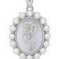 925 Silver Rose Pearl Pendant Necklace for Women – Elegant Vintage Charm Jewelry