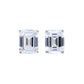 Emerald Cut Diamond-Look Stud Earrings for Women | Silver Plated CZ Earrings Daily Wear