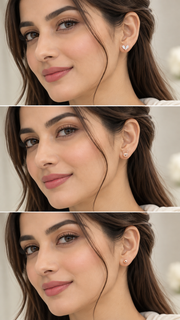 Butterfly, Bunny & Ball Stud Earrings Set - Aaryahi Silver jewellery product photo