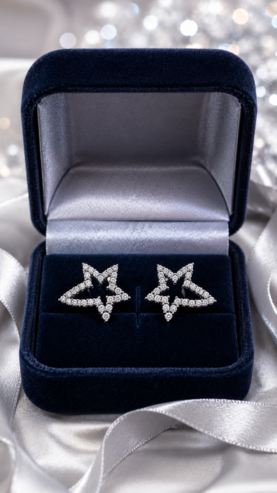 Silver-Tone Star Earrings