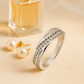 Stylish 925 Silver Dual Row Baguette & Round CZ Band Ring for Women – Elegant Party & Daily Wear Ring