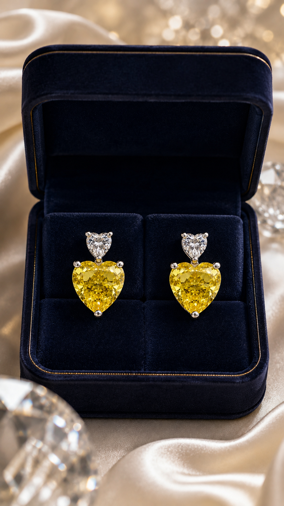 Heart-Cut Yellow Earrings