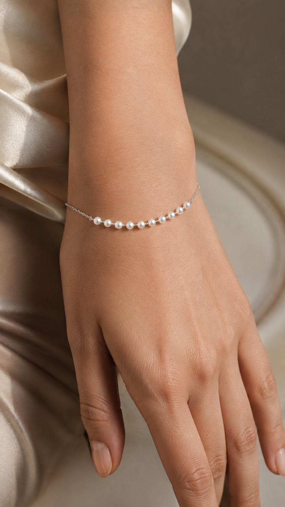 Pearl Beaded Chain Bracelet