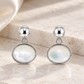 Silver Oval Earrings