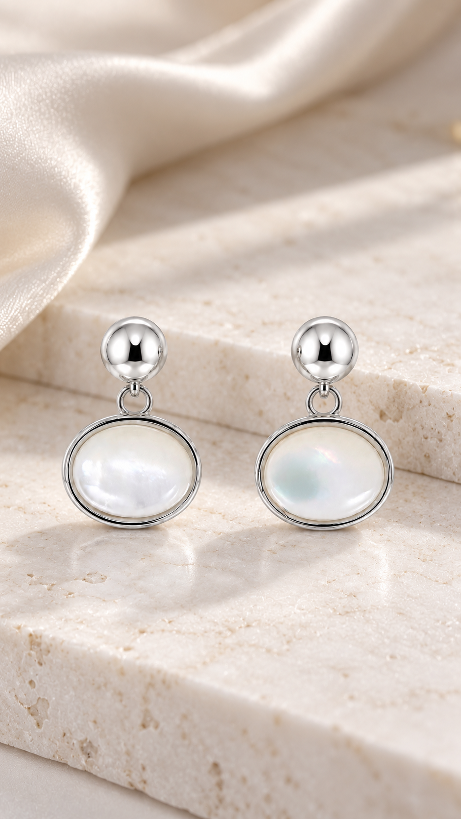 Silver Oval Earrings