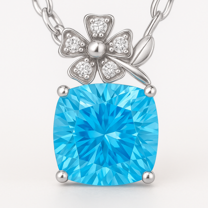 Rose Gold Plated Floral Pendant Necklace for Women – Pink CZ Stone & Pearl Accent