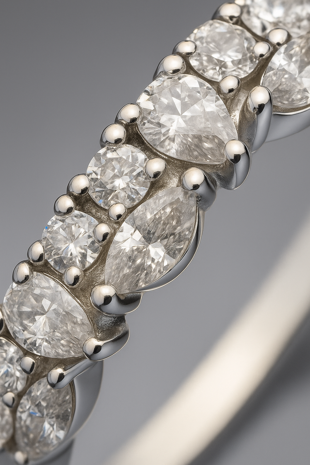 Elegant 925 Silver Marquise & Round Zircon Band Ring for Women – Sparkling Daily & Party Wear Ring