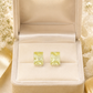 Yellow Rectangle Crystal Earrings