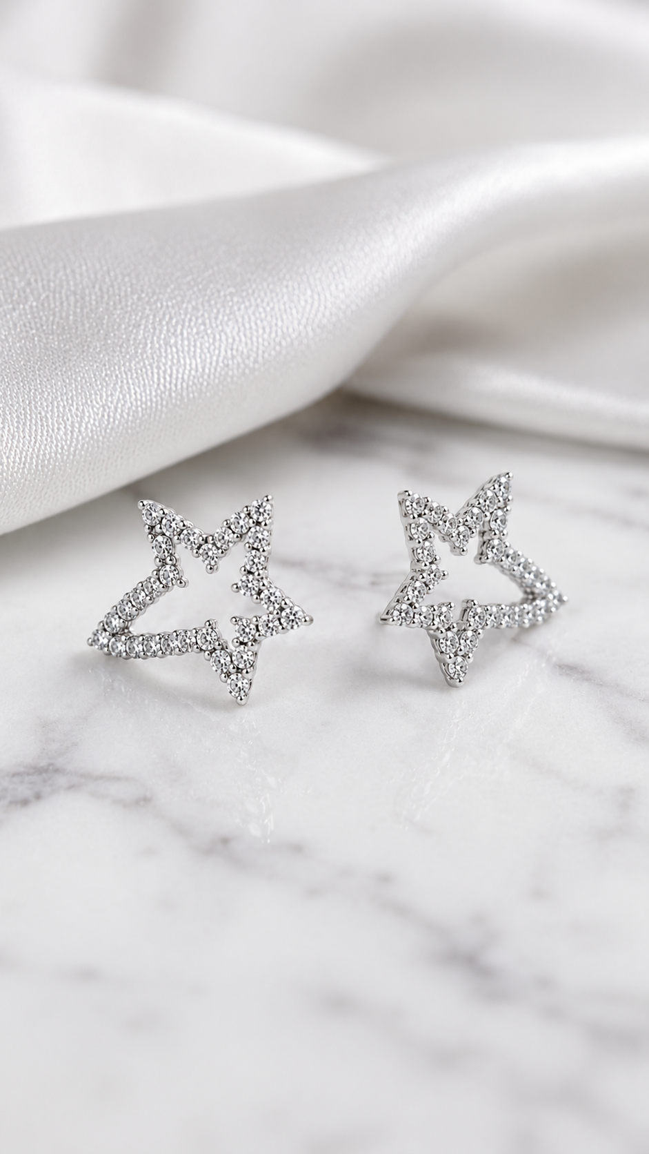 Silver-Tone Star Earrings