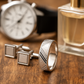 Geometric Pattern Silver Finish Ring for Men Stylish Textured Band for Daily and Party Wear