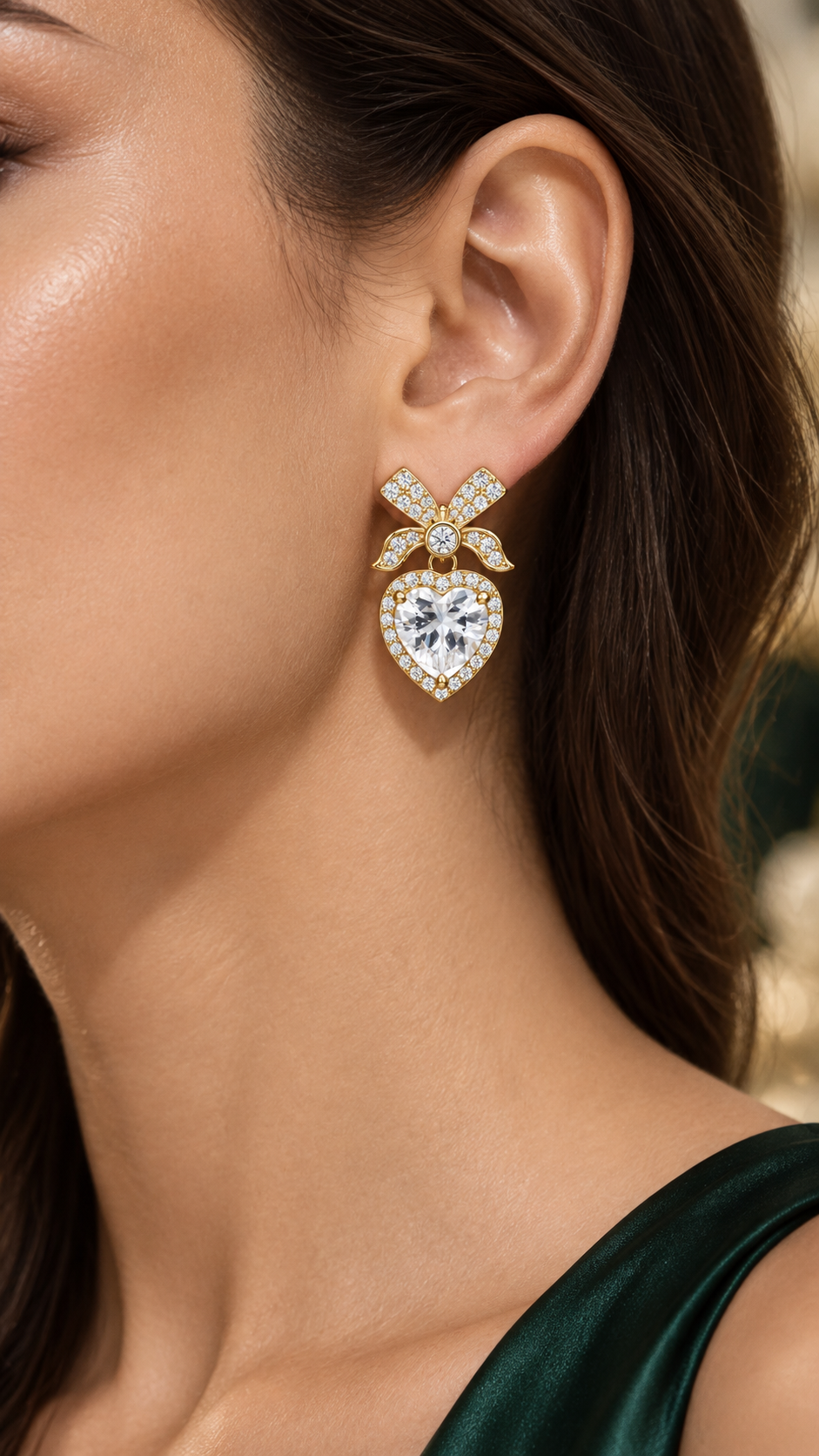Bow Heart Earrings