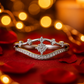 Crown Design Zircon Ring for Women 925 Silver Finish Elegant Princess Style Finger Ring