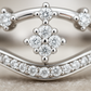 Crown Design Zircon Ring for Women 925 Silver Finish Elegant Princess Style Finger Ring