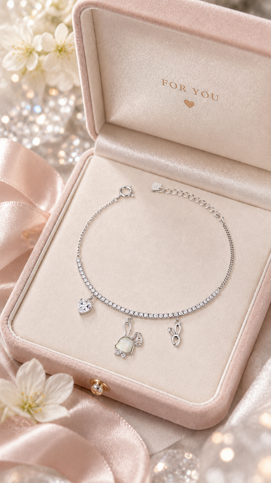 Bunny & Heart Charm Bracelet