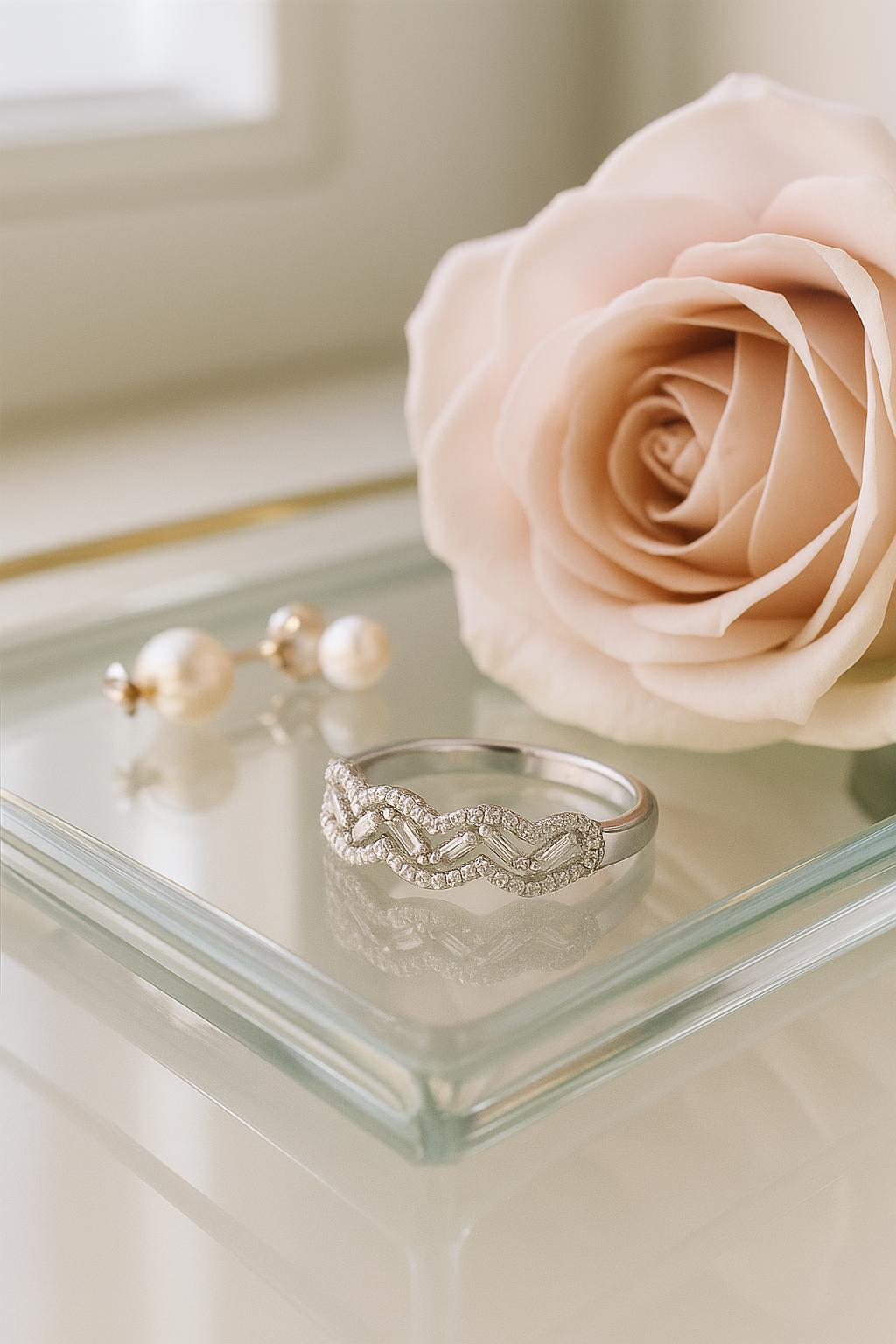 Designer 925 Silver Twisted Baguette Zircon Band Ring for Women – Elegant Daily & Party Wear Jewelry